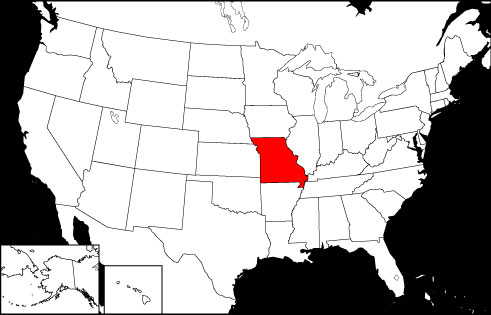 Missouri locator map