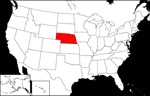 Nebraska locator map