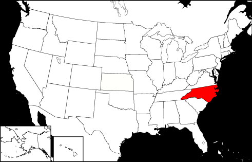 North Carolina locator map