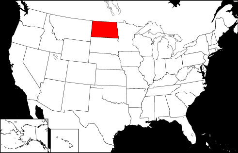 North Dakota locator map