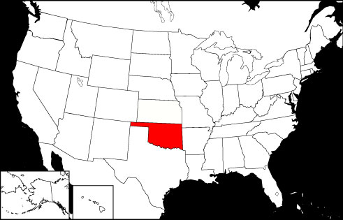 Oklahoma locator map