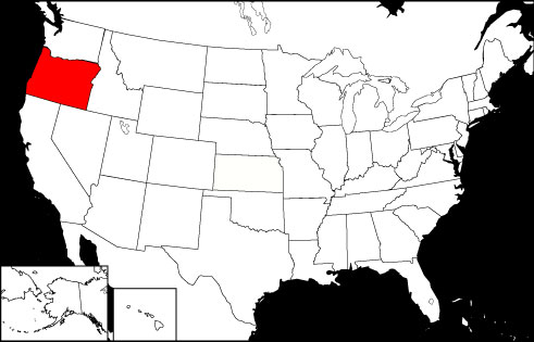 Oregon locator map