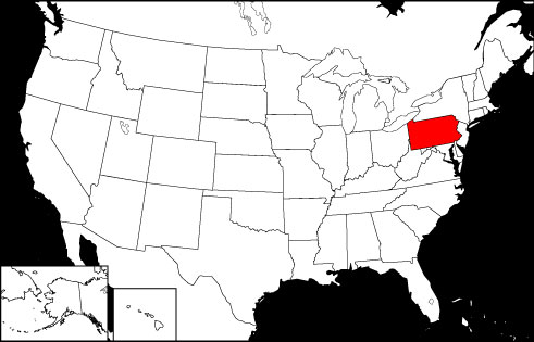 Pennsylvania locator map