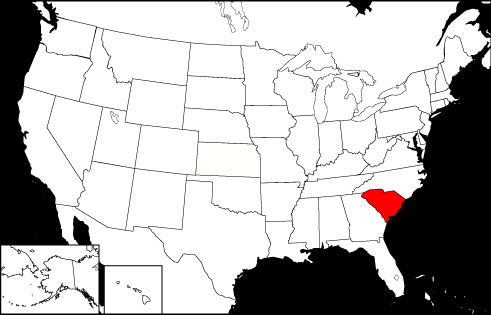 South Carolina locator map