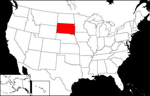South Dakota locator map