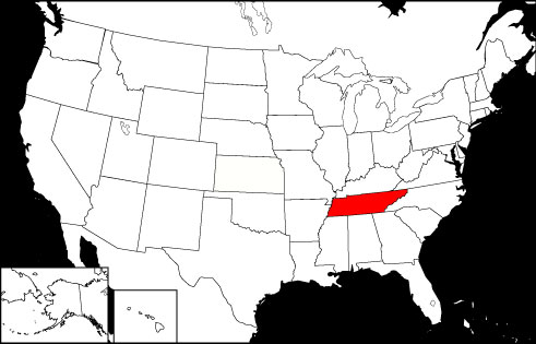 Tennessee locator map