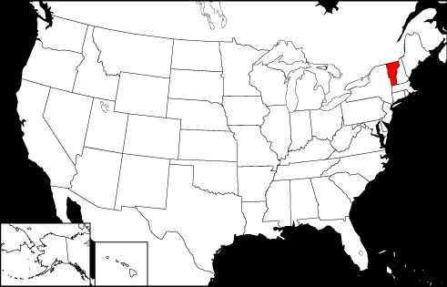 Vermont locator map