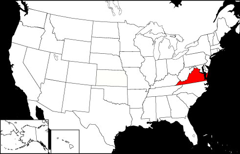 Virginia locator map