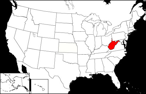 West Virginia locator map