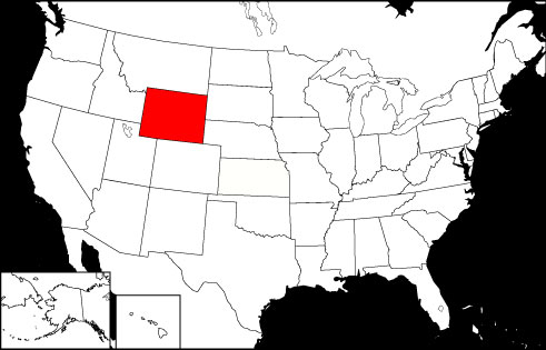 Wyoming locator map